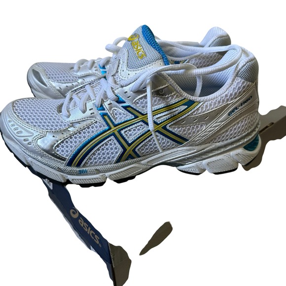 Asics GEL-1160 Women's Running Shoes White Blue Yellow Size 9 - Picture 1 of 4